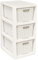 BranQ - Home essential Regal in Rattan Design, Kunststoff PP, Creme, 29,5x24x48,7 cm