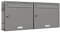 AL Briefkastensysteme 2er Briefkastenanlage Aluminiumgrau RAL 9007, Premium Doppel-Briefkasten DIN A4, 2 Fach Postkasten modern Aufputz
