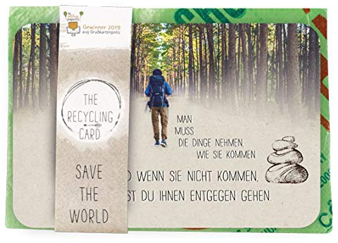 KE Preisgekrönte Postkarte A5 mit Umschlag | Schöne Spruchkarte im Set | Postkarte mit Recycling Dauerumschlag | Karte für viele Angelegenheit | Rückseite farbig bedruckt | DIN A 5 | Motiv: Dinge