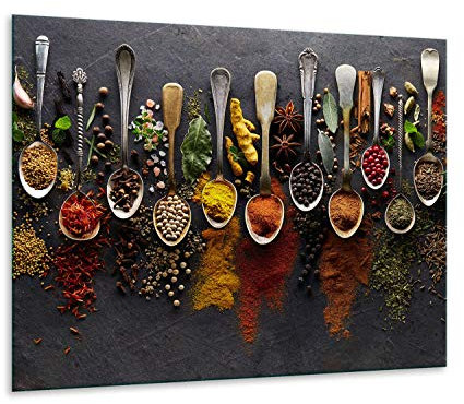 Herdabdeckplatten Ceranfeldabdeckung Spritzschutz Glas 60x52 Gewürze