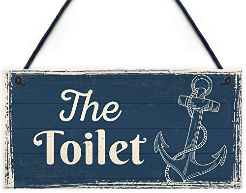 RED OCEAN Decorazione per il bagno a tema nautico, accessori per la toilette, stile shabby chic, decorazione per la casa