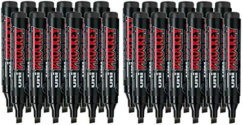 Uni-Ball Flipchartmarker PROCKEY, Meißelspitze, 6.0 mm breit, 24er Pack Schwarz