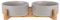 HCHLQLZ Gris Pet Gamelles pour Chien et Chat Gamelles Chien Chat Céramique Support Bambou -Va au Lave-Vaisselle et Facile à Nettoyer (2 Bol)
