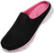 Sabots Femmes Confortable Pantoufle Coton Hommes Antidérapant Chaussons intérieur extérieur, Noir Rose, 39 EU