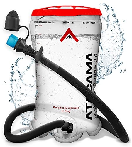 Atacama Trinkblase 2L BPA frei - auslaufsicher mit isoliertem Trinkschlauch - antibakterieller Trinkbeutel für jeden Trinkrucksack Sport - Premium Trinksystem für Rucksack 2 Liter Trinkblase Rucksack