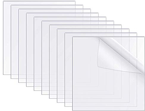 SUNSK Acrylplatte Transparent Acrylglas Platte 100x100 mm Plexiglas für Bilderrahmen Fotorahmen Schutzschilder Projektausstellung Malerei DIY-Projekte 10 Stück