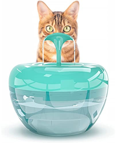 Fontaine à Eau pour Chats Super Silencieuse | Fontaine à Eau avec Filtre Puissant sans PBA | Distributeur d'eau 1,5L Chats et Petits Chiens Vert Macaron