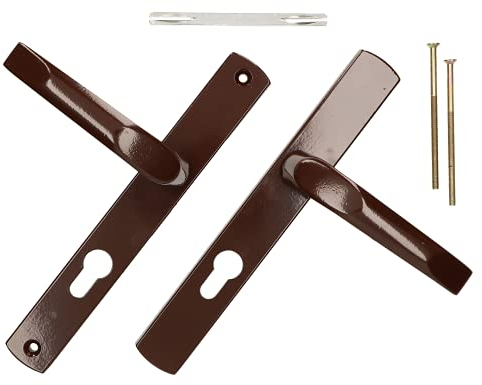 KOTARBAU® Drückerpaar 72mm mit Langem Schild Braun für Profilzylinder Modern Universal