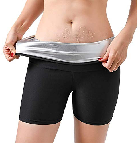 Rvtkak Leggings da allenamento da donna alta, 2 in 1 per sauna per allenamento perdita di peso, pantaloni dimagranti, pantaloni da allenamento per sauna, Pantaloni elastici a 3