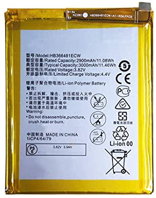 Bestome HB366481ECW 1ICP4/64/79 Ersatz Akku Kompatibel mit Huawei HB366481 P8 P9 Lite P10 Lite P20 Lite Y6 Y7 Honor 8 3.8V 2900mAh