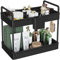 SOLEJAZZ 2-stöckige Aufbewahrung unter der Spüle, Badezimmer-Arbeitsplatte, Stehregal Kosmetikhalter, Badezimmer-Tablett mit Trennwänden, Aufbewahrungsregal-Organizer, 34 x 22 x 39 cm, schwarz