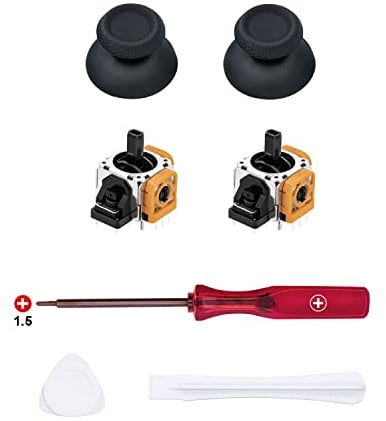 Mcbazel Joystick Kit de Reparación de Repuesto para PS5 DualSense Controlador con Destornilladores, palanca analógica de 3 pines, tapa analógica para el pulgar