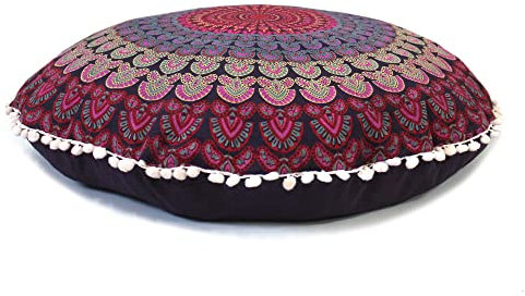 Großes rundes Sitzkissen für Stuhl, Ottomane, Meditation, Bodenkissen für Erwachsene, Sitzpouf, Ottomane, Überwurf, Bastelraum, Möbel zum Sitzen, 55,9 cm, Rosa