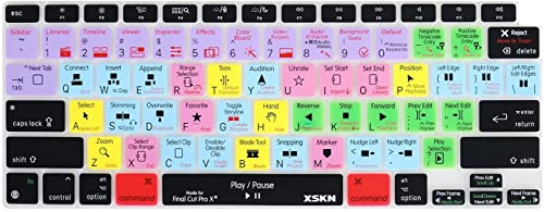 XSKN Final Cut Pro Shortcuts FCP Hotkeys Tastaturabdeckung für MacBook Air 13,3 Zoll mit Touch ID A2337 M1 A2179 US-Layout