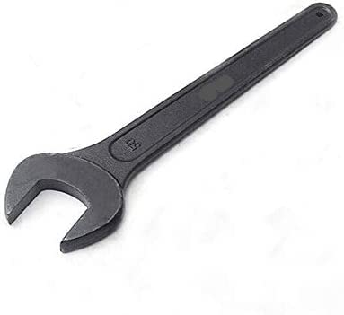 Ring Spanner,Single Open End Spanner Compression Fitting Spanner Impact Flat Spanner for Outdoor Repair Use (22mm) (Color : Black, Size : 24mm)