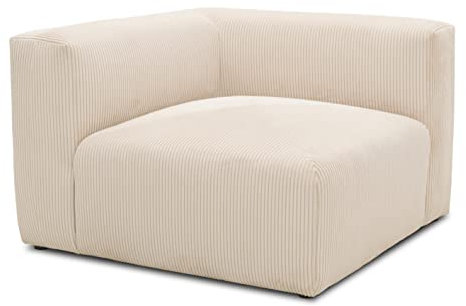 DOMO. collection Ecksessel Malia, Cord Modul-Sofa, Polsterecke, Modul-Couch, Einzel-Polsterelement, kombinierbar, Sitzecke, 108 x 108 x 69 cm (BxTxH), beige