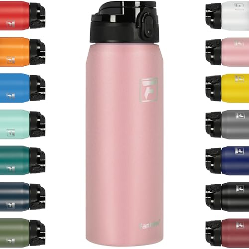 Fanhaw 750 ml Insulated Stainless Steel Water Bottle with 1 Lid (Chug Lid) - For Kids, Women, Men | Leak & Sweat Proof with Anti-Dust Lid (Pink)