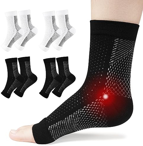 ACWOO 4 Paar Sprunggelenkbandage Orthopädische Kompressionssocken Neuropathie Knöchelbandage Sprunggelenk Orthese Sprunggelenk, Atmungsaktive fußbandage für Plantarfasziitis Achillessehne Neuropathie