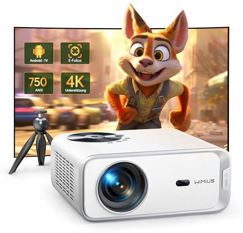 Proiettore Andriod TV: 25000 lumen WiFi Bluetooth proiettore nativo 1080P Full HD 4K supportato, correzione trapezoidale auto, messa a fuoco elettrica, zoom, videoproiettore home cinema all'aperto con