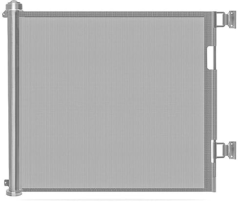 MIOTEQ Einziehbares Schutzgitter, Treppen- oder Türschutzgitter im Rollo-Stil for Babys oder Haustiere, einfache einhändige Öffnung, sicherer Verschluss, starkes Netzmaterial, schmale oder breite Öffn