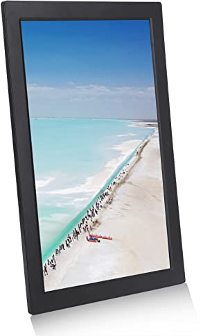 Digitales Fotoalbum - 17 Zoll Digitaler Bilderrahmen 1440x900 16:10 Bildschirm, Fotoanzeige mit Digitaluhr/Kalender, Foto/Musik/Video (EU-Stecker)