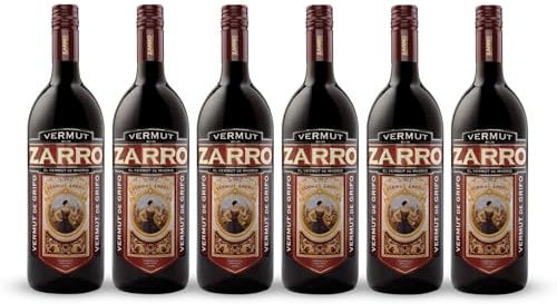 Vermut Zarro Rojo Alc. 15% vol. (6 botellas de 1 L. + 6 vasos de cristal Zarro).