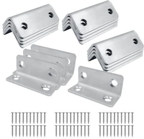 ONEBO 15 Stück edelstahl eckverbinder,Eckverbinder,90 Grad L-Form Eckwinkel,Winkel Befestigungs,Lieferung mit Schrauben, für Schrank-, Kabinett- und Stuhlbefestigung