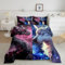 Castle Fairy 3D Dragon Wolf Bettwäsche-Set Twin Size Rot Blau Sternenhimmel Splice Tröster für Kind Kleinkind Teenager Western Dragon Down Tröster Wildtier Wolf Bettdecke Einsatz mit 1 Kissenbezug
