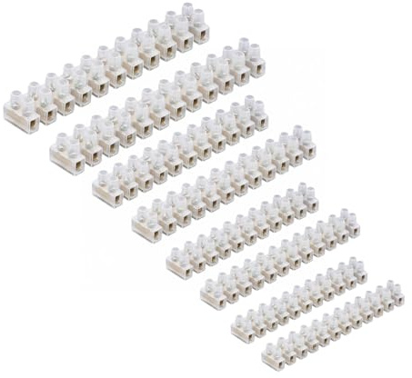 3A/5A/15A/30A/60A Electrical Connector Blocks 12 Way Clear Barrier Block Strip Wire Connector Electrical Choc Blocks Connecting for Wiring Cable Dual Row 12 Position (Pack 2, 3A, 5A, 15A & 30A)