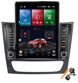 YLOXFW Autoradio Android 14.0 Navi 2 Din Stereo für B-ENZ E-W211 GLS-W219 2002-2010 Sat GPS Navigation 9.7 Zoll Cartablet DVD Multimedia Player FM BT Receiver mit Carplay 4G 5G WiFi DSP SWC,Ts400