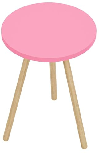 Jungengel Runder Beistelltisch aus Holz, 34 x 34 cm, Höhe 45 cm, für Wohnzimmer, Schlafzimmer, Küche, Esszimmer, Flur, Büro, Gästezimmer, Kinderzimmer (Rosa/Pink)