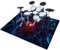 200 x 180 cm Drum Rug Schallschutz Schlagzeugteppich, Music Carpet Innen und Außen, Drum Teppich für Studio, Wohnung, Trommelteppich mit Rutschfester Unterseite für Akustik Elektrisches Schlagzeug