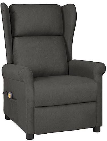 Homgoday Massagesessel Fernsehsessel Relaxsessel Ruhesessel Liegesessel Polstersessel TV Sessel mit Rückenlehne, für Wohnzimmer Dunkelgrau Stoff