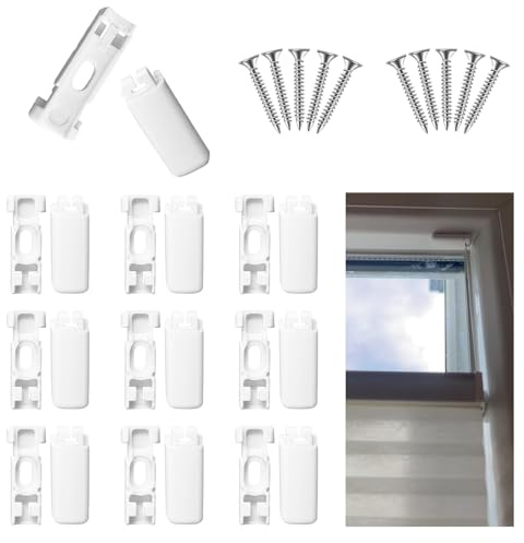 RHQFDM 10 Kit 20 Stück Klemmträger für Plissees Spannschuhe für Verspannte Plissees,Plissee Ersatzteile Klemmträger,Plissee Klemmen Halterung Ersatzteile,Halterung mit Schrauben für plissee