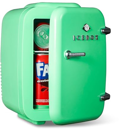 ICEBOX IBMF4MNT Kühlbox Schlafzimmer, Hautpflege, tragbarer Kühler und Make-up-Wärmer, für Büro und Zuhause, Mini (4L/6 Dosen), Minzgrün