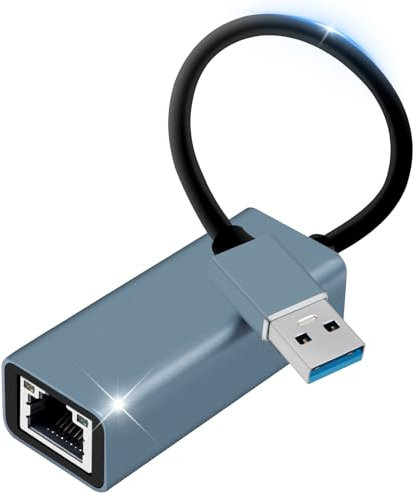 Adaptateur USB Ethernet, Gigabit 1000Mbps Adaptateur RJ45 USB 3.0 Ethernet LAN Adaptateur Réseau Compatible avec Switch, MacBook, Laptop, Win 11/10/ 8.1/8, Mac OS, Linux