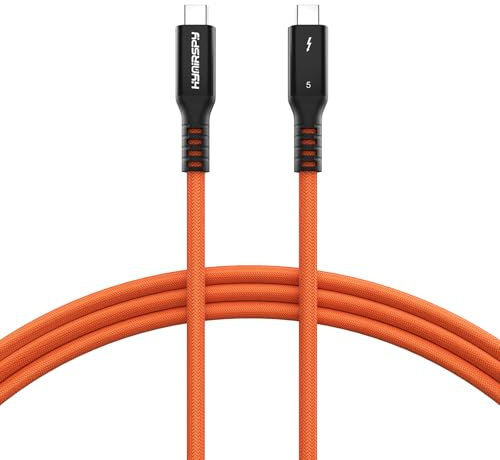 Thunderbolt 5 Cable 2m, 80Gbps Data Transfer, 120Gbps Video Bandwidth, USB C to USB C Cable,240W(5A) PD3.1 Fast Charging Cord for MacBook M4 Pro/Pro,iPhone 16/15,Dual 16K/8K/4K Display, PSSD, eGPU