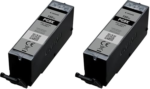 Canon Originaltinte PGI-580XL PGBK, Größe XL, Segment Schwarz, Recyclebare Verpackung (Packung mit 2)