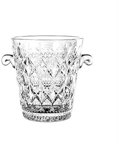 GYBBHia Secchiello for Ghiaccio con pinze in Acciaio Inossidabile |Secchio di Vetro Italiano, inciso, Taglio a Stella, Lavabile in lavastoviglie e Perfetto for la Tua casa