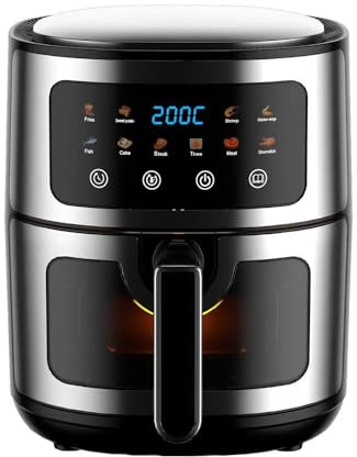 BEOSIOR Air Fryer 6L, High Power 1400W Multi-Function Oven for Healthy Cooking, Easy to Use, Family Size, Fast & Efficient Cooking, Ideal for Roasting, Baking, and Frying