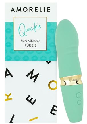 AMORELIE Quickie – G-Punkt Vibrator 15cm für Sie | Wasserdicht mit Akku (Mint)