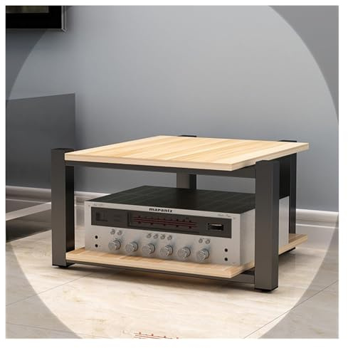 KEuLen HiFi Rack, Medienständer, 2/3/4-stöckige Medienlagerregale, Stereo-Komponentenregal, CD-Eckregal for Aufnahmeräume(Walnut,70x55x40cm(2 Tier))