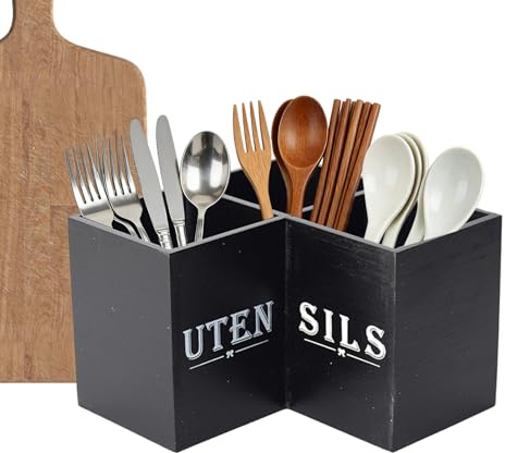Yidueace Utensil Organizer | Cutlery Storage Tray | Spatula Holder for Counter,for Silverware Cutlery Flatware Spoons Forks Spatula Chopsticks Napkin Countertop Dining Shelf Desktop