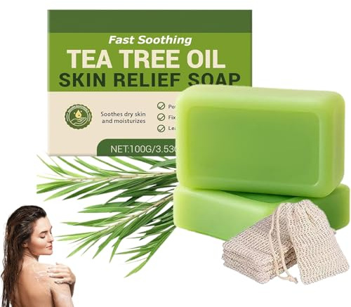 Anti Fungal Soap, Tea Tree Soap Bar Antifungal with Pure Tea Tree Oil – Refreshing Cleansing Bar for Face & Body, Ideal for Active Lifestyles (1 Pack)