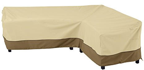 Classic Accessories Veranda Abdeckung für L-förmiges, sektionales Gartensofa, Pebble/Bark/Earth (264cm, rechtsseitig)