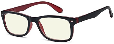 eyekepper Lunettes à filtre de lumière bleue - Protection contre l'éblouissement UV420, Lunettes d'ordinateur - Monture rouge