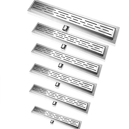 S SIENOC Desagüe de ducha,Canaleta Ducha,100cm,extremadamente plano- Rejilla de ducha de desagüe de suelo de baño de acero inoxidable baño largo invisible - diseño moderno líneas