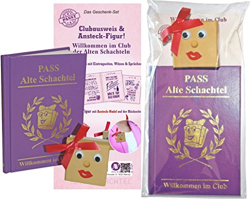 AV Andrea Verlag Willkommen im Club der Alten Schachtel, der ultimative Pass für alte Schachteln. Clubausweis mit Ansteckfigur im Set