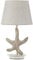 Onli 4928/L - Lampada da Tavolo in Legno Decorazione Stella con Paralume in Tessuto, Beige, Altezza 48 cm, Diametro 25 cm