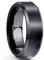 NUNCAD 8mm Ring Schwarz Herren Damen Partner aus Wolfram Gebürstet für Hochzeit Valentinstag Geburtstag Partnerschaft